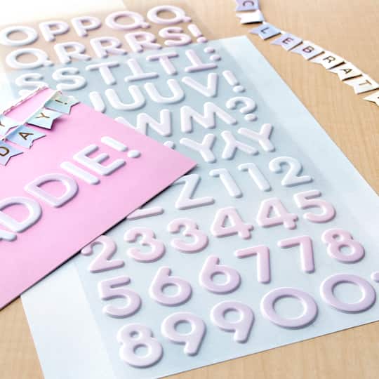 12 Packs: 117 ct. (1,404 total) Pink Iridescent Foil Alphabet Stickers by Recollections™